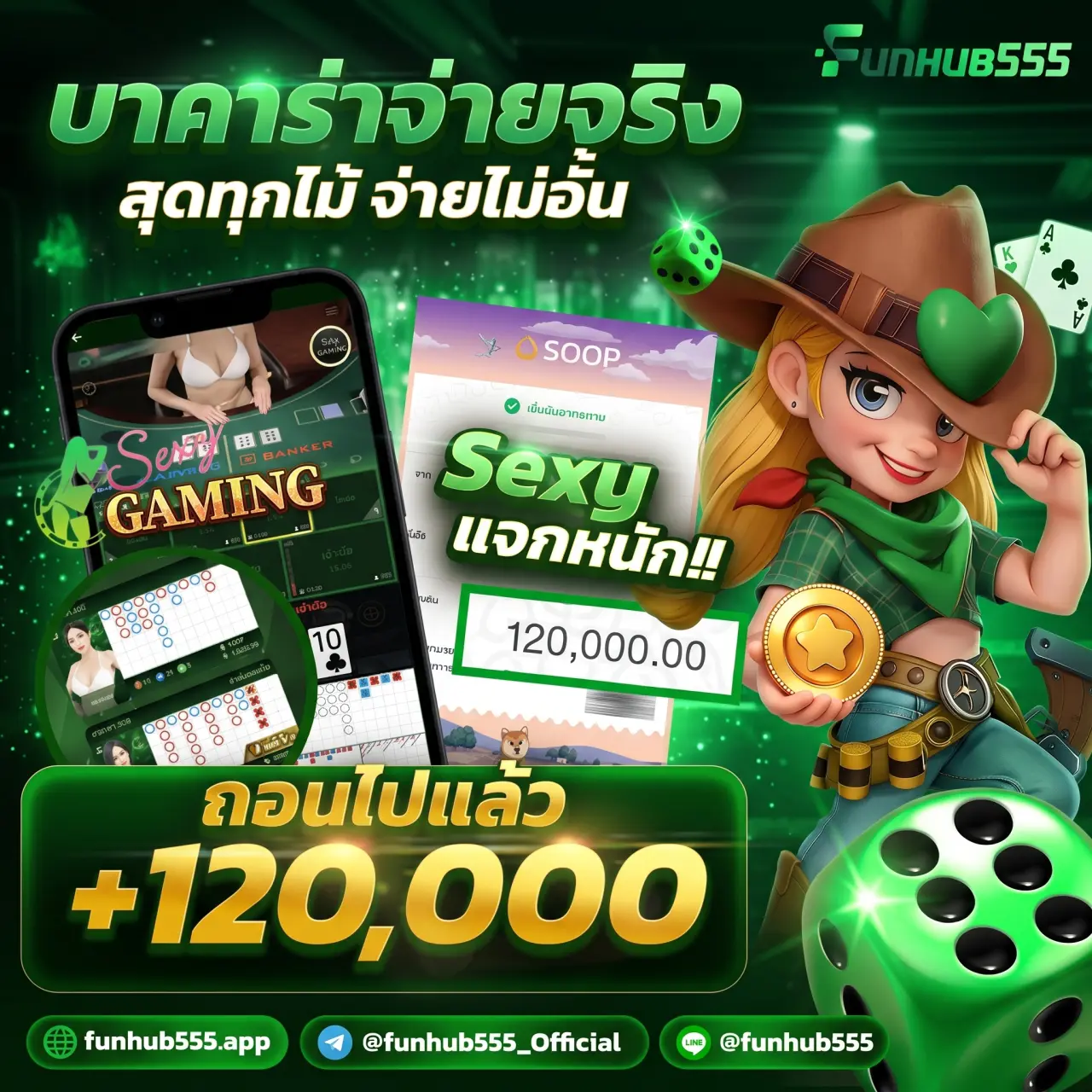 รีวิวคาสิโนสด FUNHUB555 บาคาร่าถ่ายทอดสด